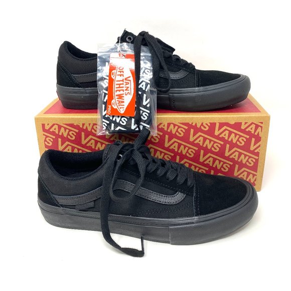 Vans Shoes - Vans Old Skool Pro Shoes Womens Black Skate Casual Suede Canvas Size VN000ZD41OJ